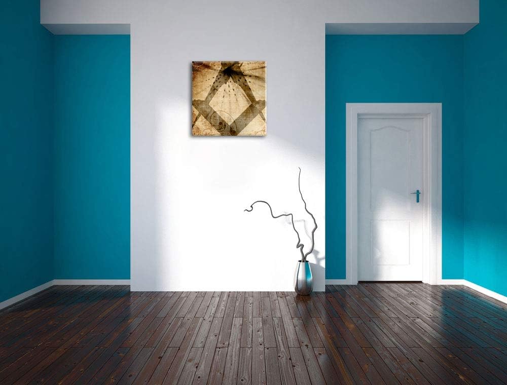 Freimauer Symbol, Format: 70x70 auf Leinwand, XXL riesige Bilder fertig gerahmt mit Keilrahmen, Kuns