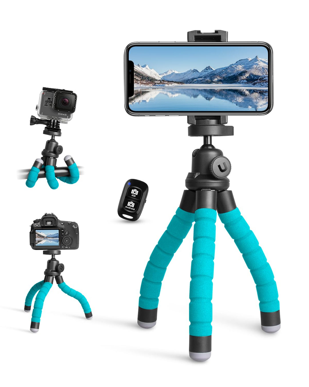 UBeesize Handy Stativ, Mini Stativ für Smartphone und Kamera, Tripod iPhone mit Bluetooth Handy Stat