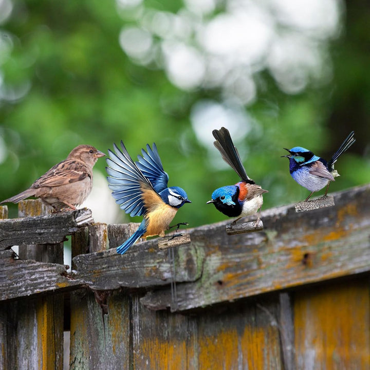 Gartendeko Bemalte Vogel 5 Stück Vögel Gartenstecker Deko Gartendeko Für Draussen Metall Bunt Bemalt