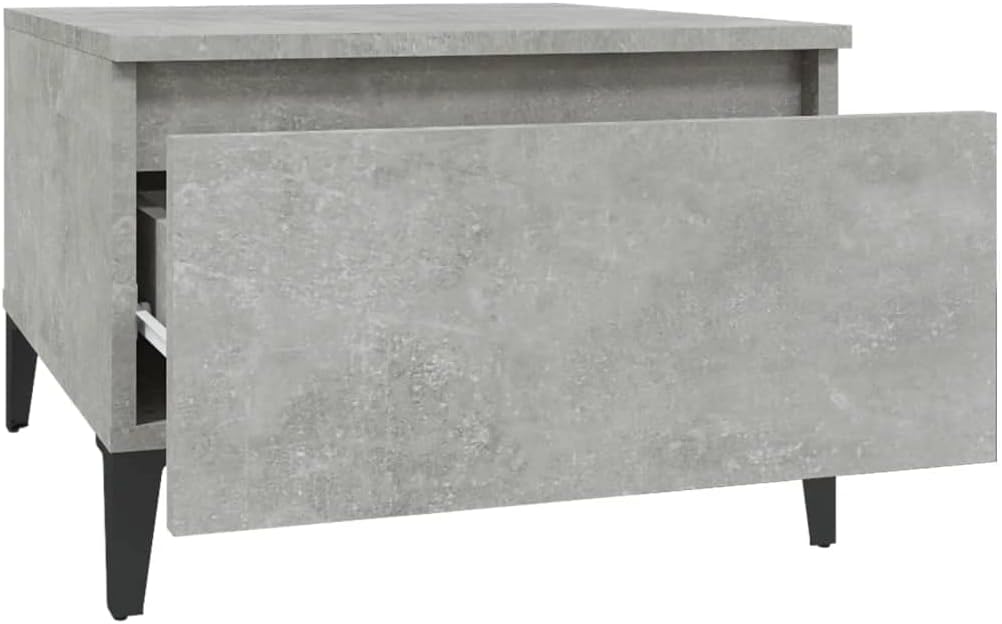 FIRBNUS Beistelltische 2 STK. Betongrau Beistelltisch Sofa Beistelltisch mit Schublade Beistelltisch