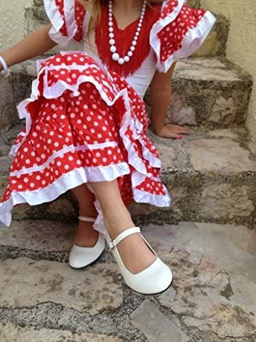 La Senorita Spanische Flamenco Schuhe 24 EU Weiss, 24 EU Weiss