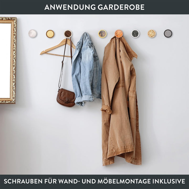 manOman® Kleiderhaken Wand (1 Stück) in 8 Farben | DIY Inlets | Designer Jacken Halter (Bronze lacki