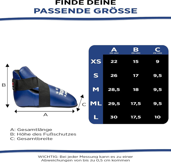 TOP TEN Fussschutz Kickboxen „Fight“ – Professioneller Fussprotektor für Kickboxen, Taekwon-Do & Kam
