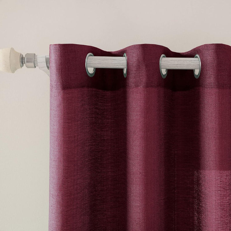 MIULEE 2er Set Voile Vorhang Sheer Leinenvorhang mit Ösen Transparente Unregelmässige Textur Gardine