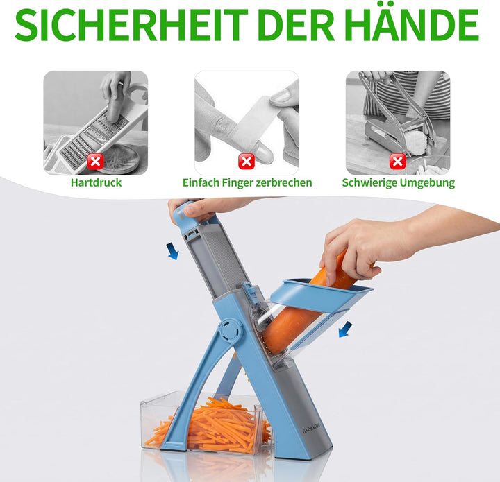 Mandoline Vegetable Slicer Pommesschneider Gurkenhobel，für die Küche, Zerkleinerer, Gemüseschneider