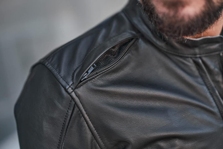 SHIMA HUNTER Motorrad Jacke Herren mit Protektoren Leder Rückenprotektor Motorradjacke Sommer Schutz