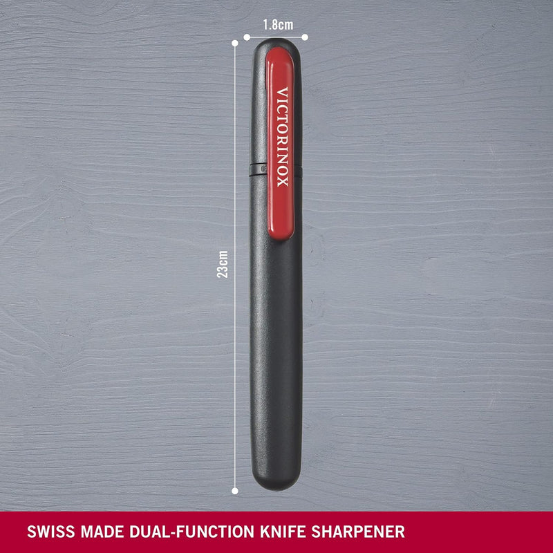 Victorinox Dual-Messerschärfer Outdoor, für Schweizer Taschenmesser, Schleifstein klein, schwarz One