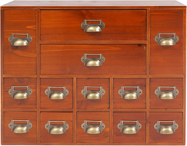 Mini Kommode mit 14 Schubladen, Vintage Aufbewahrungsschrank - Schrank Schubladenschrank Holz Klein