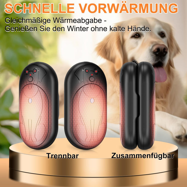 Lepwings Handwärmer Elektrisch, 2er 3000mAh Taschenwärmer Wiederverwendbar mit 3 Modi, 20 Stunden La