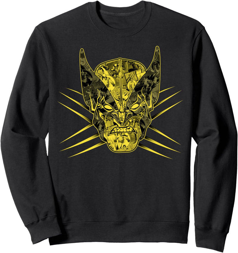 Marvel X-Men Wolverine Classic Comic Patterned Face Sweatshirt