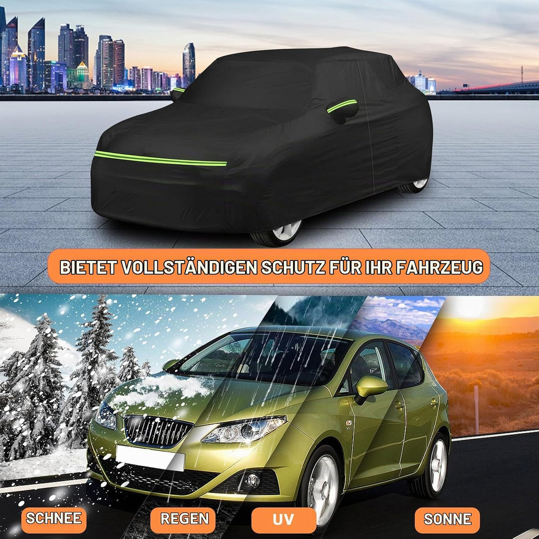 Autoabdeckung Passend für SEAT Ibiza 2008-2024, wasserdichte Vollgarage Autoplane mit Reissverschlus