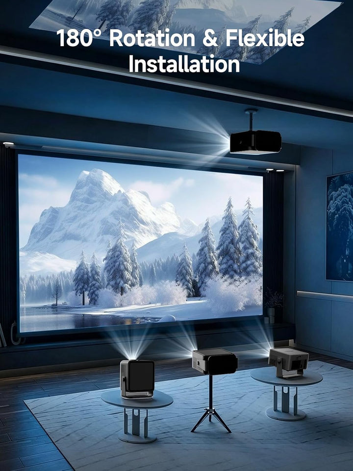 【Android 14 &amp; 800 ANSI】 Smart Beamer 4K Unterstützt 1080P Native Projektor Schwarz, Schwarz