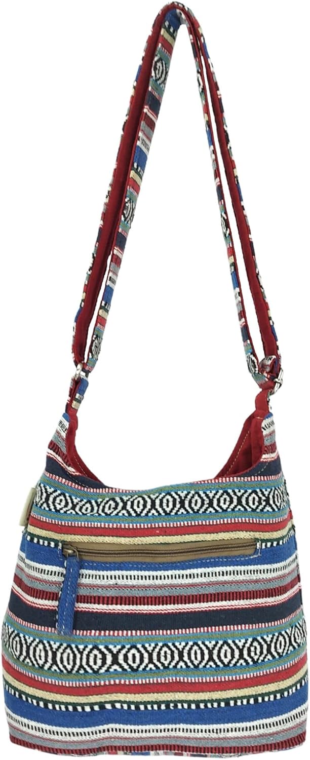 Sunsa Damen Umhängetasche. Hobo Tasche aus gewebter Baumwolle mit verstellbare Henkel. Crossbody Sch