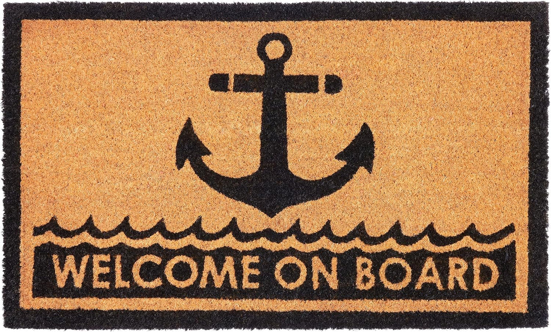 BRUBAKER Anker Fussmatte für Aussen und Innen - Welcome on Board - 45 x 75 cm Schmutzfangmatte aus K