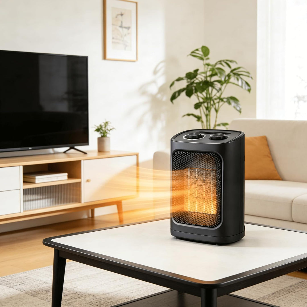 COWSAR Mini Heizlüfter Energiesparend, 1500W Elektroheizung 3 Heizstufen ✓ Überhitzungs & Kippschutz