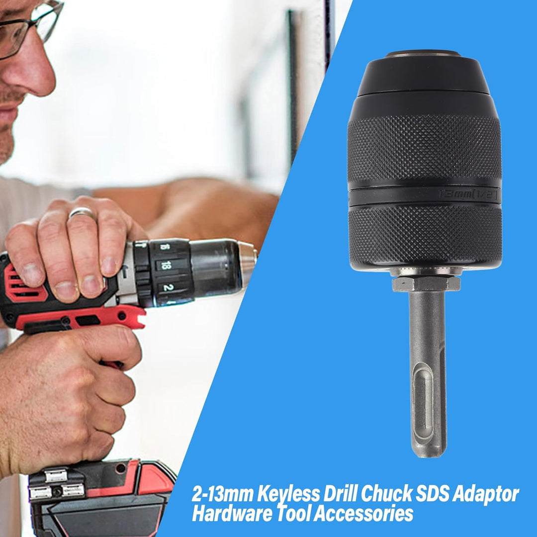 2mm-13mm Bohrerfutter Selbstspannen Spannfutter mit SDS Adaptor, Metall-Schnellspannbohrfutter-Konve