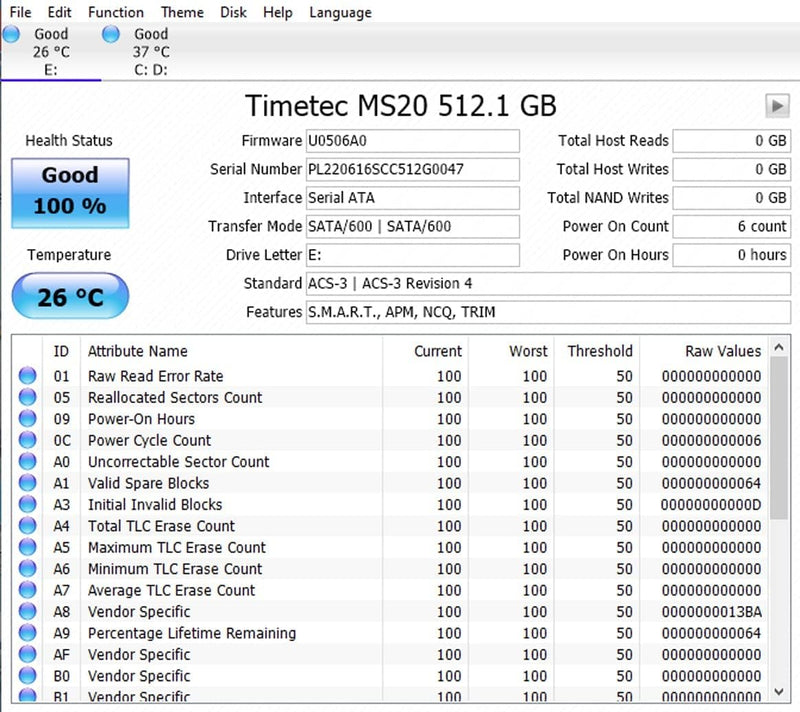 Timetec 512 GB SSD 3D NAND QLC SATA III 6 Gb/s M.2 2280 NGFF Lesegeschwindigkeit bis zu 520 MB/s SLC