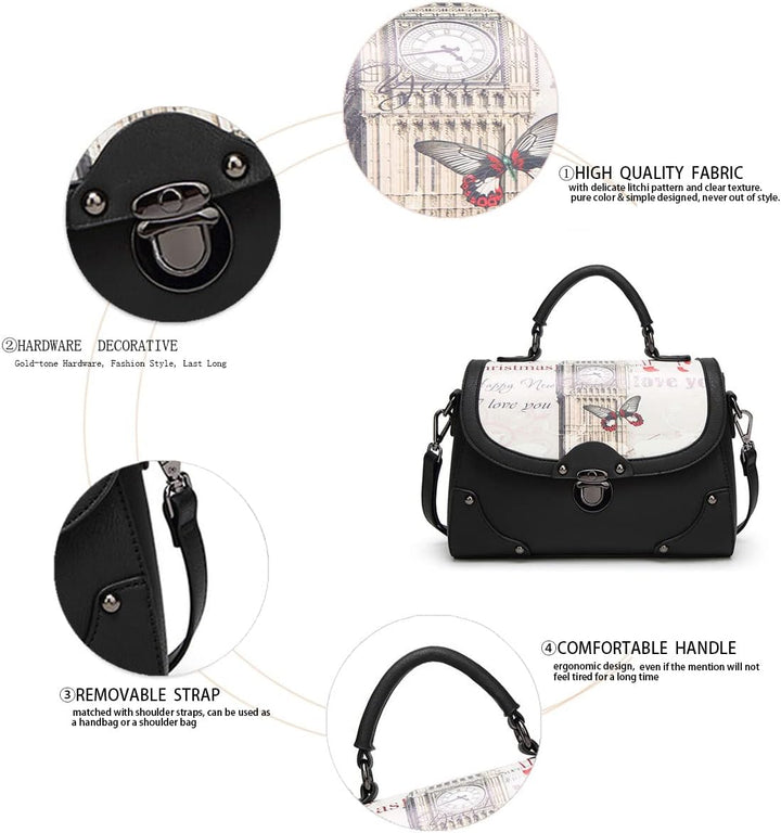 BUKESIYI Damen Tasche Umhängetasche Handtasche Frauen Klein Schultertasche Weekender Lack PU Leder C