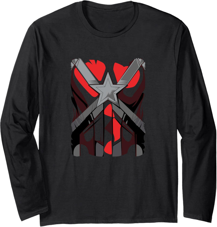 Marvel Black Widow Red Guardian Costume Langarmshirt