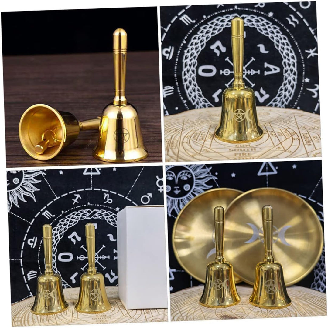 Rituelle Messing Handglocke Pentagramm Klein Langlebig für Meditation und Altardekoration 1, 1