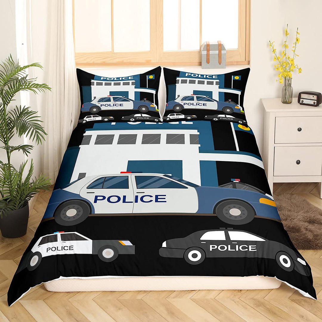 Homewish Polizeiwagen Bettwäsche Set 220×240, Kinder Karikatur Auto Bettbezug, Emergency Responder F