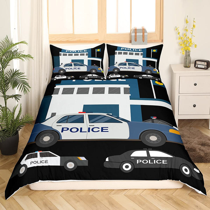 Homewish Polizeiwagen Bettwäsche Set 220×240, Kinder Karikatur Auto Bettbezug, Emergency Responder F