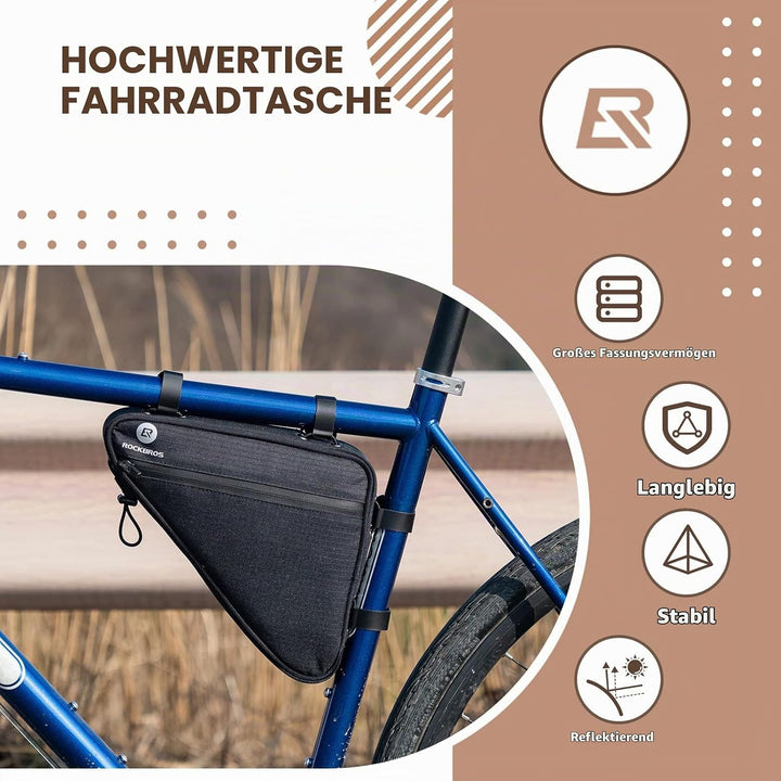 ROCKBROS Fahrrad Rahmentasche Fahrradtasche Dreieckstasche 1,5 L Grosse Kapazität Werkzeugtasche Was