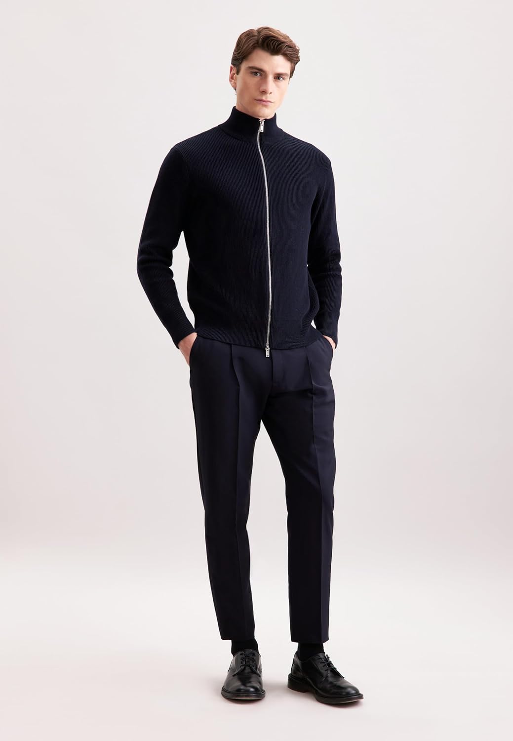 Seidensticker Herren Regular Fit Langarm Strickjacke L Dunkelblau, L Dunkelblau