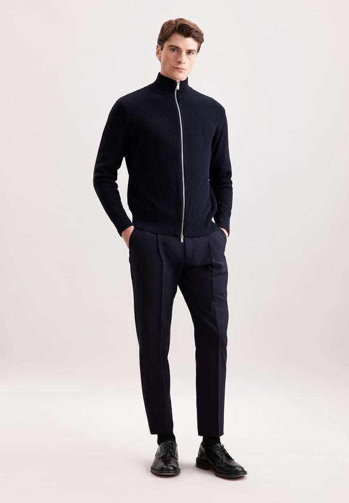 Seidensticker Herren Regular Fit Langarm Strickjacke XL Dunkelblau, XL Dunkelblau
