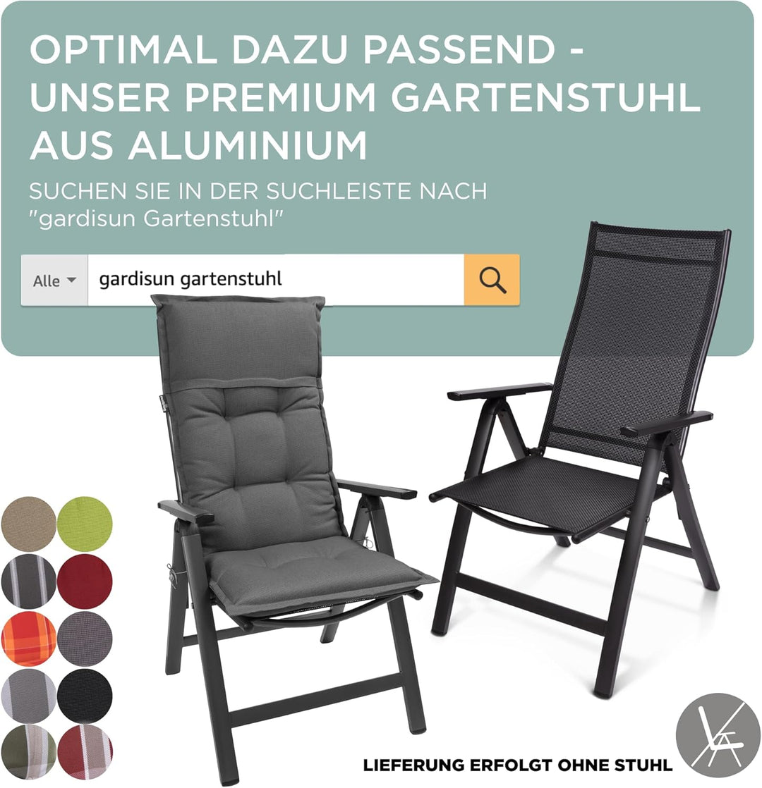 Gartenstuhlauflagen Hochlehner I Extra Dicke Sitzauflagen I Made in EU I Polsterauflagen für Hochleh