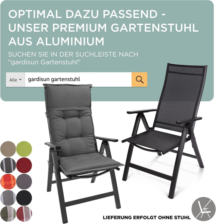 Gartenstuhlauflagen Hochlehner I Extra Dicke Sitzauflagen I Made in EU I Polsterauflagen für Hochleh