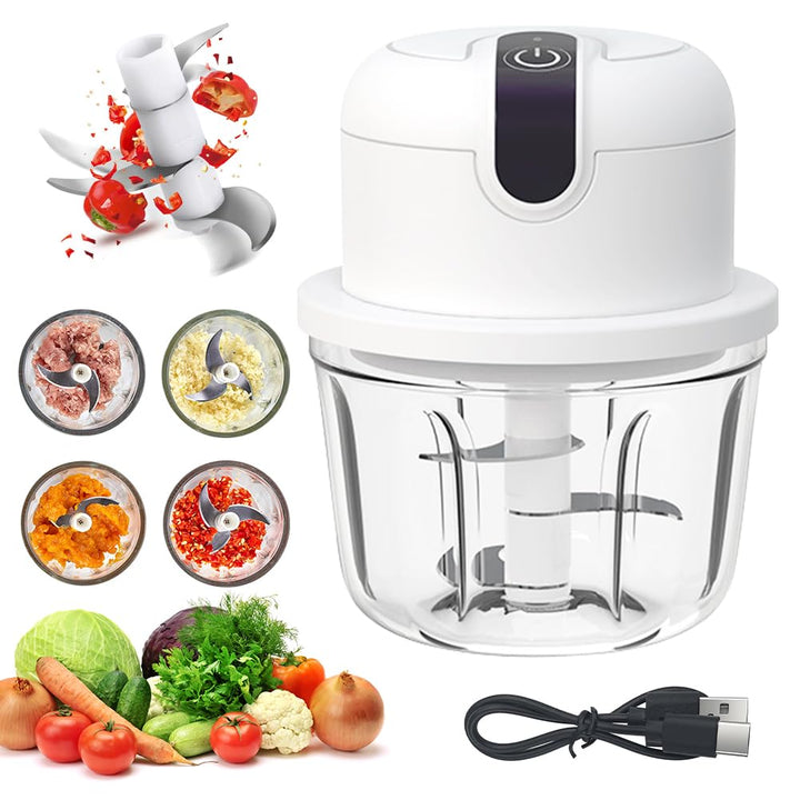 CEWROM Elektrischer Küchenzerkleinerer,350ml Zwiebel Zerkleinerer Elektrisch, Gemüsezerkleinerer, Mu