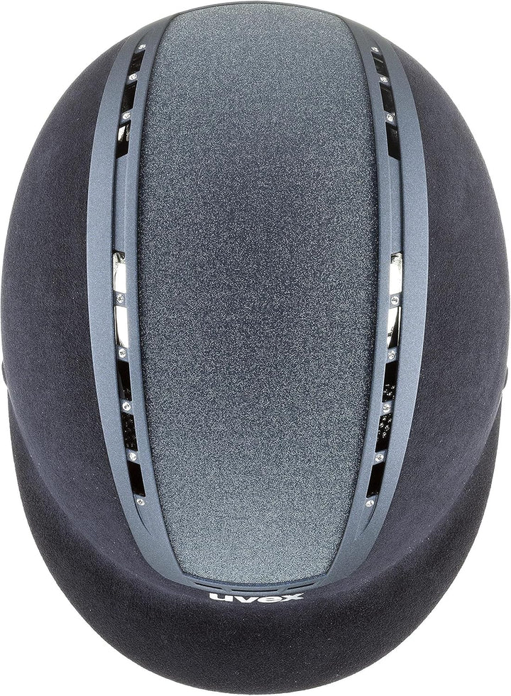 Uvex Reithelm suxxeed Glamour Blue Kristalle blau Veloursimitat Glitzereinsatz blue 55-56 cm, blue 5