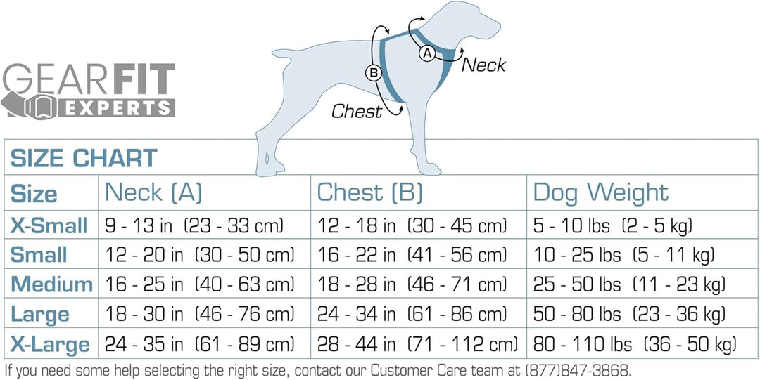 Kurgo Journey Air Hundegeschirr, Mit gepolstertem Brustteil und Rückgriff, Für Hunde von 11-23 kg, G