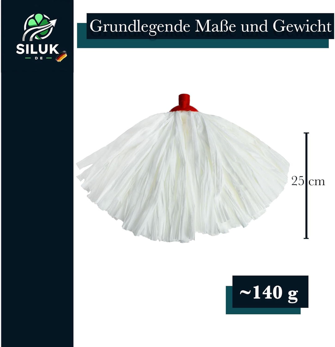 6 x Ersatzkopf für Leifheit Classic Mopp für Alle Flecken Entfernen Boden (Spunlace), Spunlace