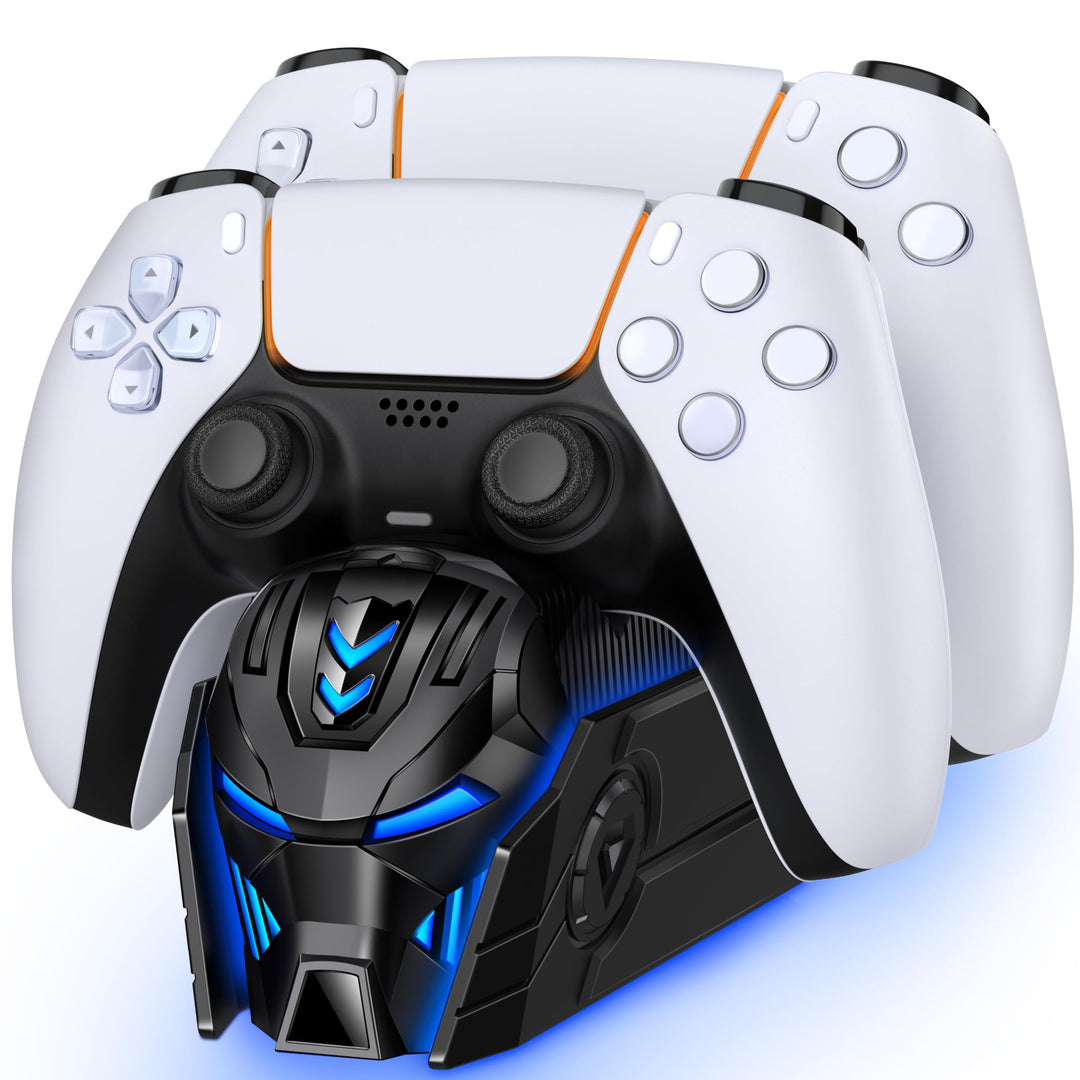 PS5 Controller Ladestation Zubehör, PS5 Ladestation Controller mit Cooles Aussehen Helm/2-3 Std Schn