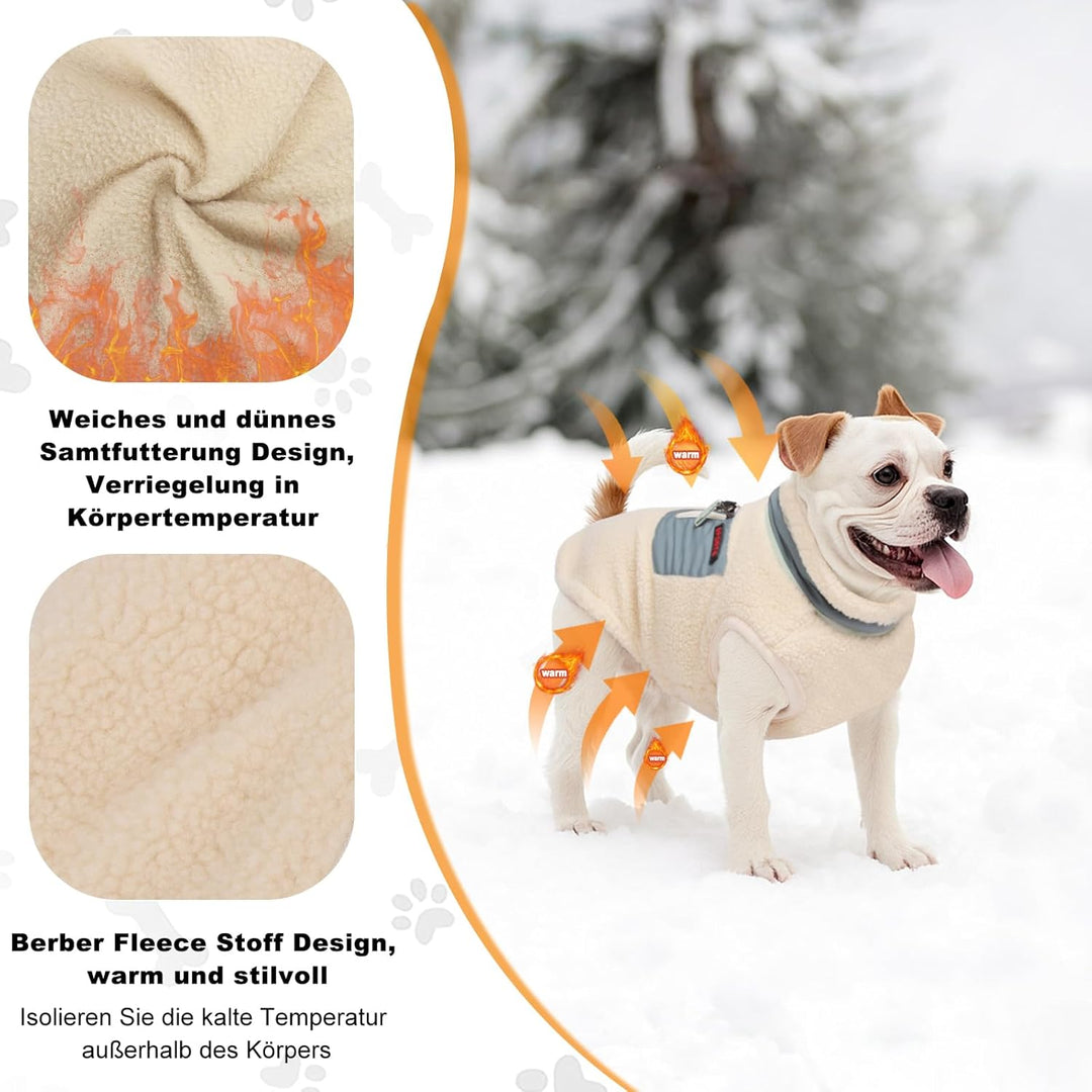 Hundemantel Winter Hundekleidung, Hunde Wintermantel Jacke mit Warm Fleece Gefütterte Hundejacke, Wi
