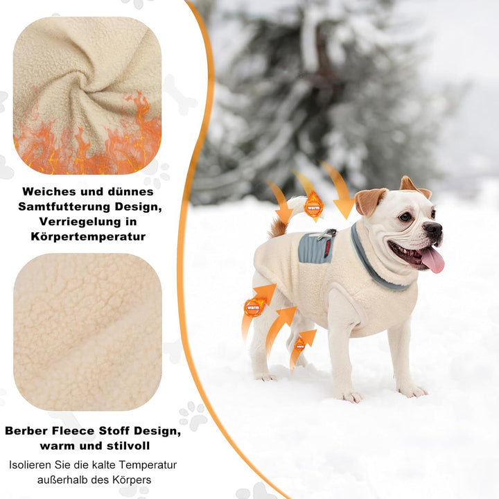 Hundemantel Winter Hundekleidung, Hunde Wintermantel Jacke mit Warm Fleece Gefütterte Hundejacke, Wi
