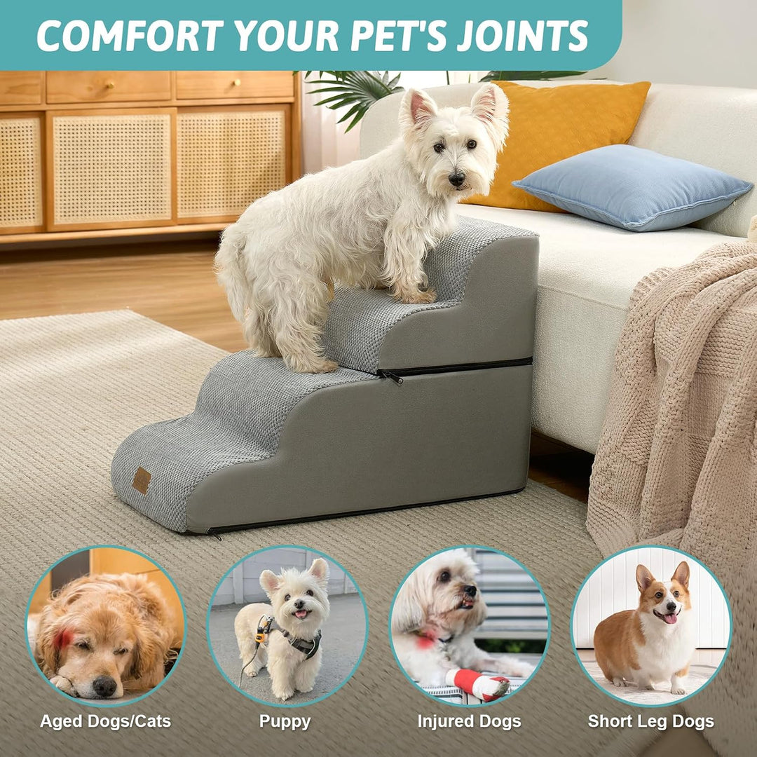 Breiter Hundetreppe für Kleine Hunde 50 cm, Hunderampe für Sofa, Hundetreppe Bett,Katzentreppe für A