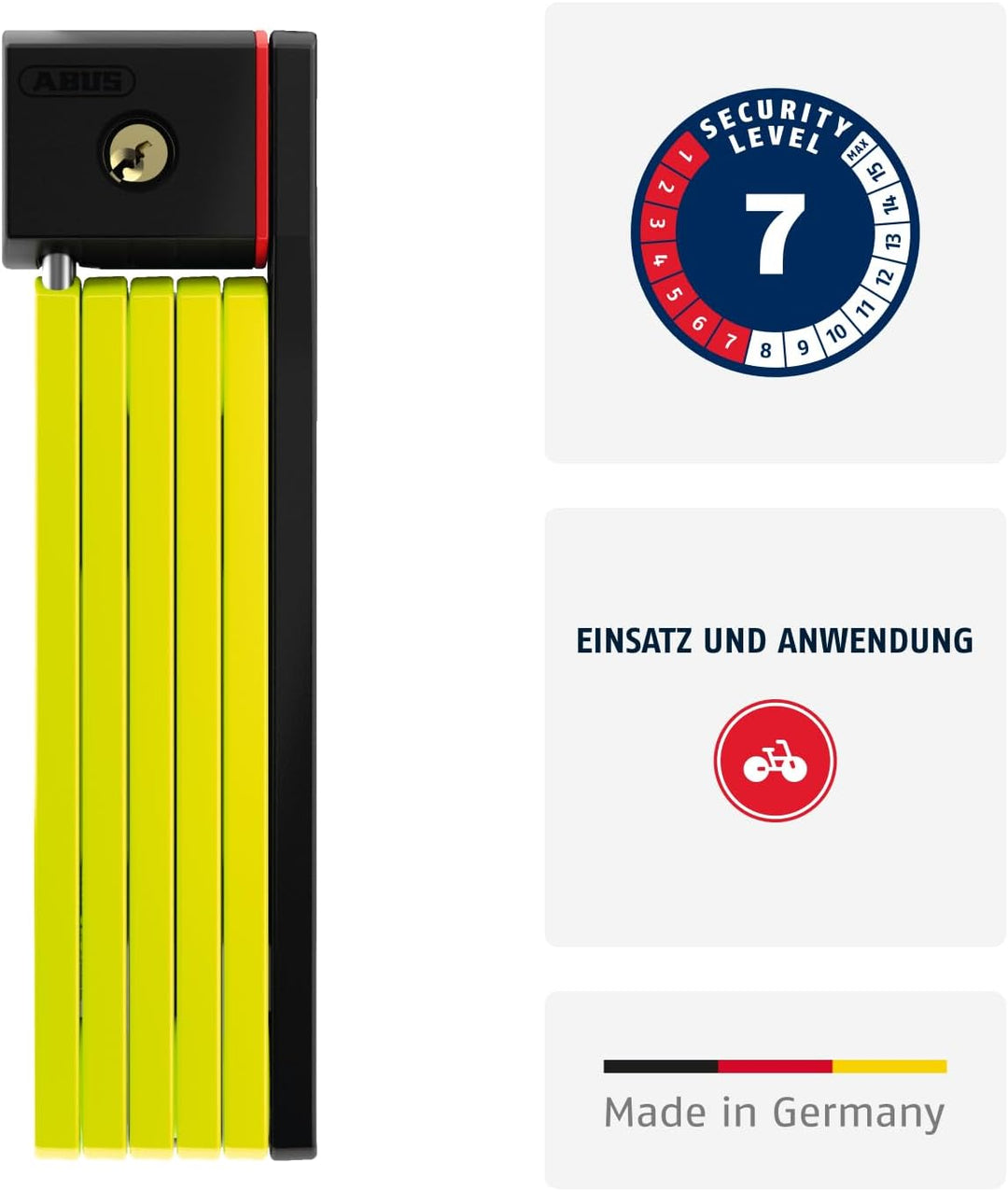 ABUS Faltschloss Bordo uGrip 5700K SH mit Halterung - Fahrradschloss mit 5 mm starken Stäben - ABUS-