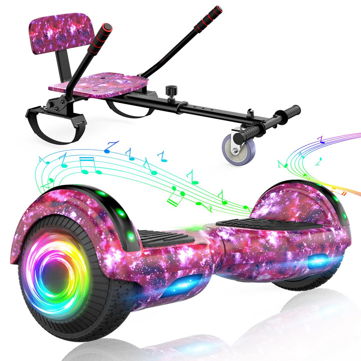 SISIGAD Hoverboard Kart Scooter für alle Gelände Self Balanciert 6,5 Zoll mit Bluetooth Lautsprecher