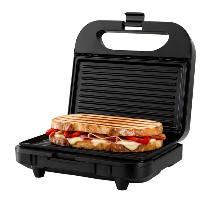 BLACK+DECKER BXSA752 - Sandwichmaker, 750W, Grillplatten 21,5x12,5cm, antihaftbeschichtet, Anzeige f