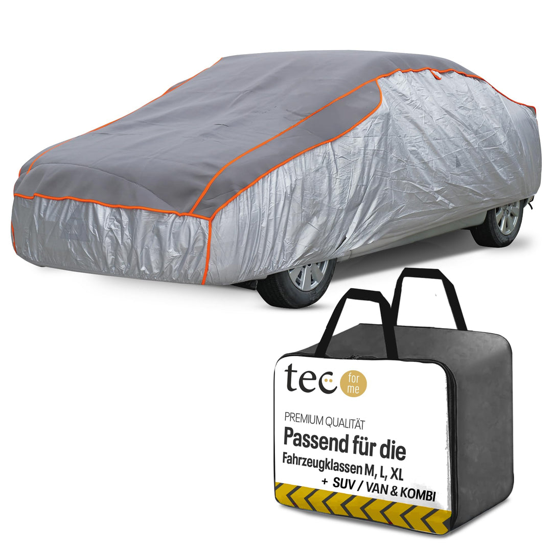 Tec for me Hagelschutz Abdeckplane Auto – Premium Hybrid Abdeckung, Auto Hagelschutzplane mit 4 mm S