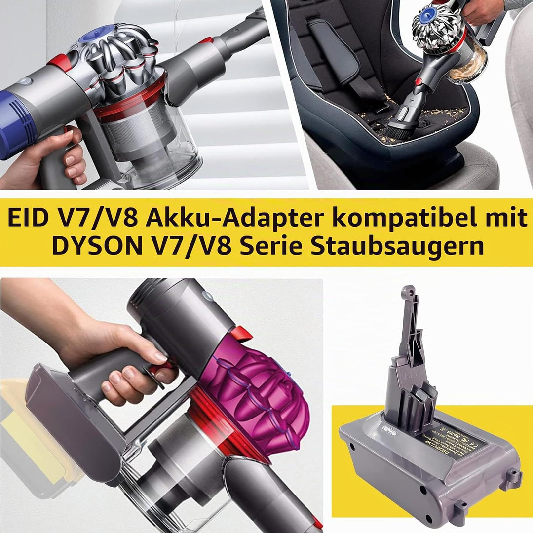 BTRUI Für Dyson V8 Batterieadapter für Dewalt 20V Batterie konvertieren zu Dyson V8 Series Animal Fl