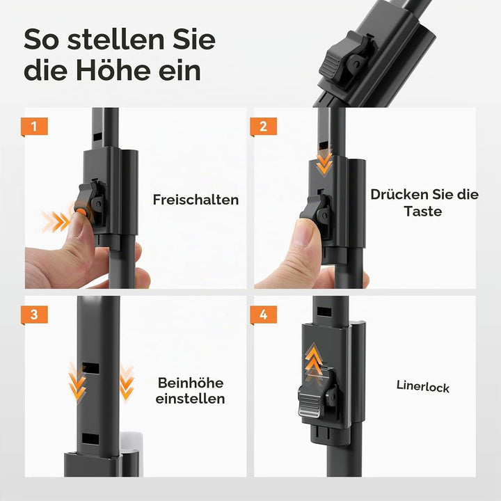 Warmiehomy Laptoptisch fürs Bett, Höhenverstellung Tablettisch mit klappbaren Beinen & Getränkehalte