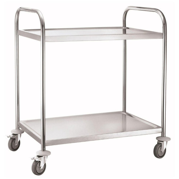 METRO Professional Servierwagen GST1002 mit 2 Ebenen, Edelstahl, 85 x 52.6 x 94 cm, Silber