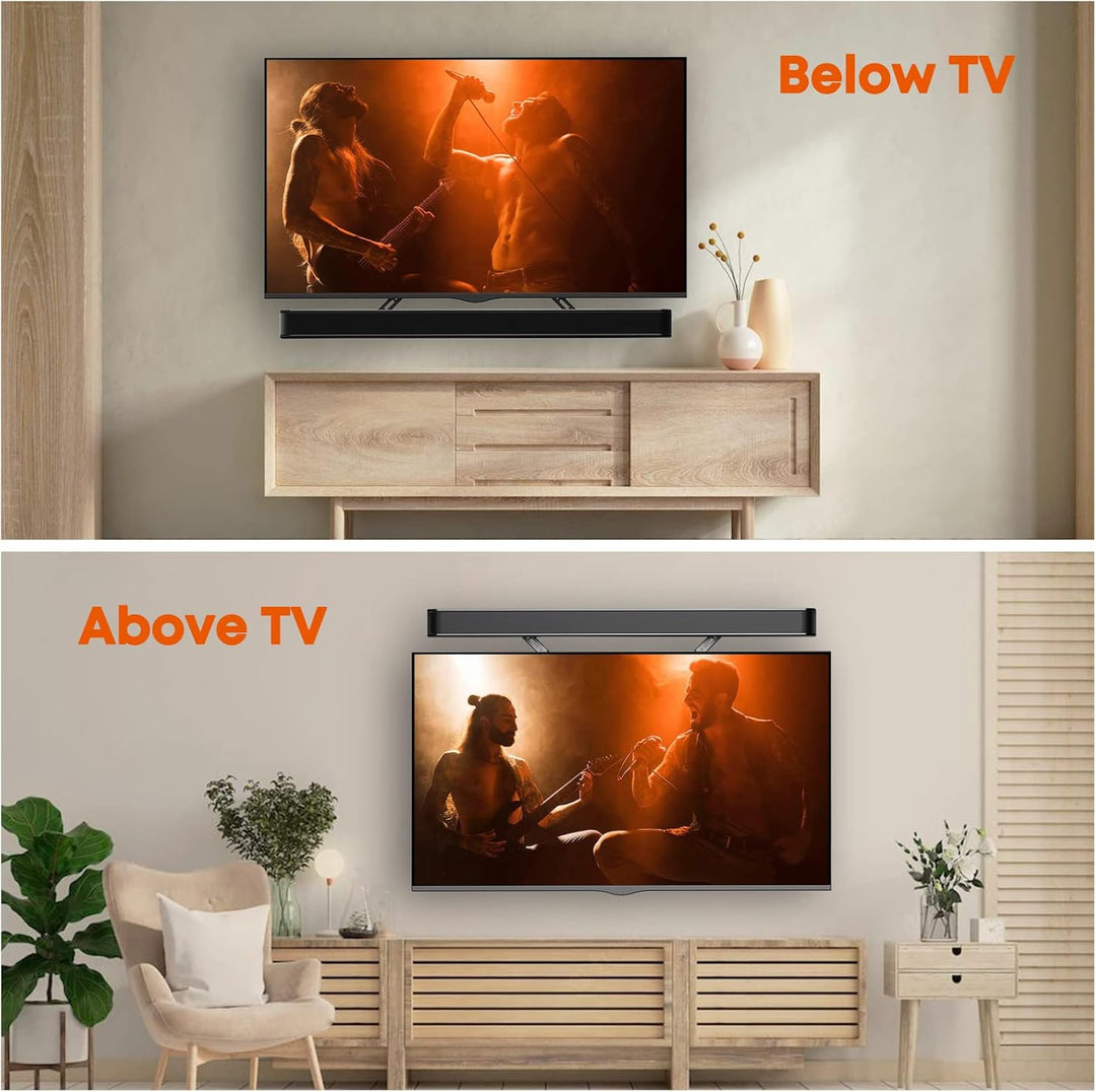 PUTORSEN Soundbar Halterung Universal für die Montage unter TV, für 23-65 Zoll TV, für die meisten S