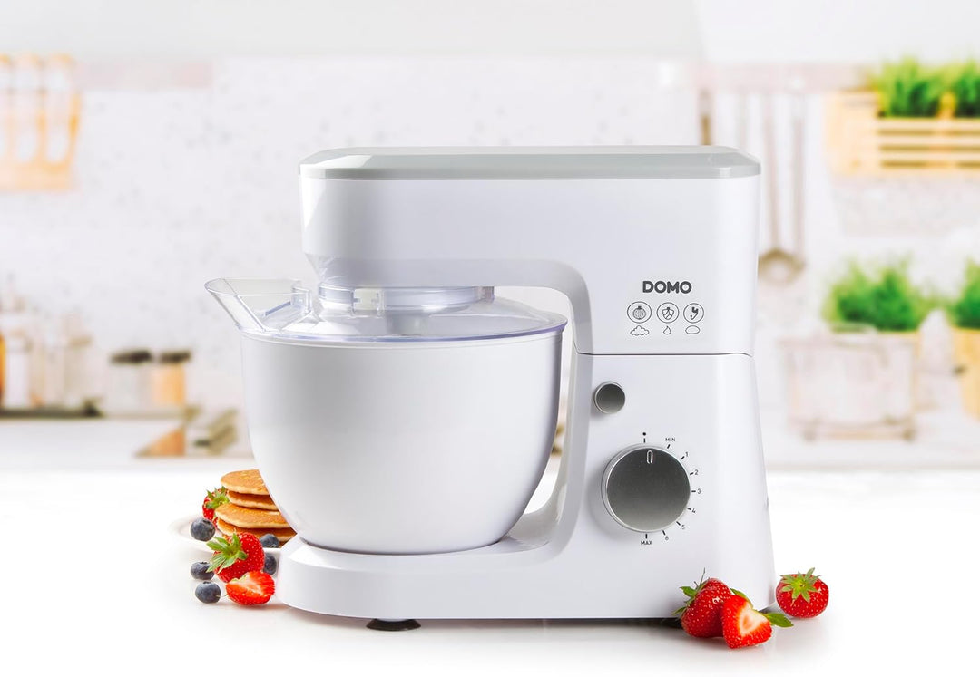 DOMO DO9241KR Küchenmaschine - Inklusive Schneebesen, Knethaken und Rührbesen - 4 L - 600 W, 600 W