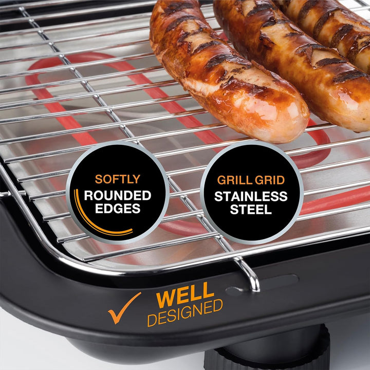 Korona 46117 Elektrischer Tischgrill mit XXL-Grillfläche (51 x 30 cm) | Ideal für den Balkon | 2200