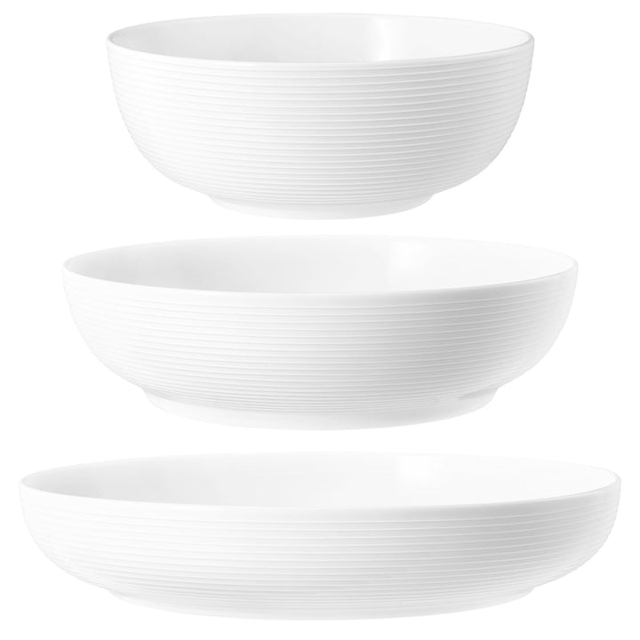 Seltmann Weiden Beat Foodbowl Set 3-teilig, Servierschalen-Set mit Rillenrelief, 20 | 25 | 28 cm, Po